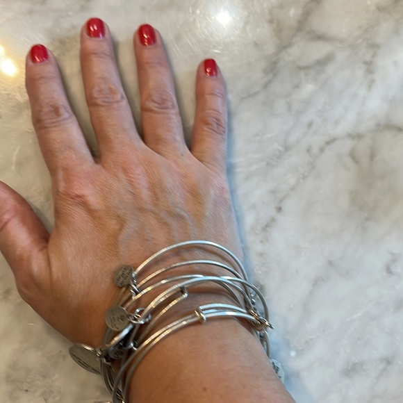 Alex and Ani (+) Energy 7 piece set. (Initial J charm) Great stacking bracelets. - Picture 6 of 12